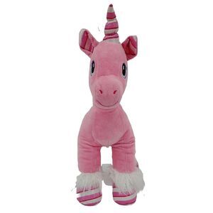 Build A Bear Pink Unicorn Candy Cane Swirl Stuffed Animal BAB 17"